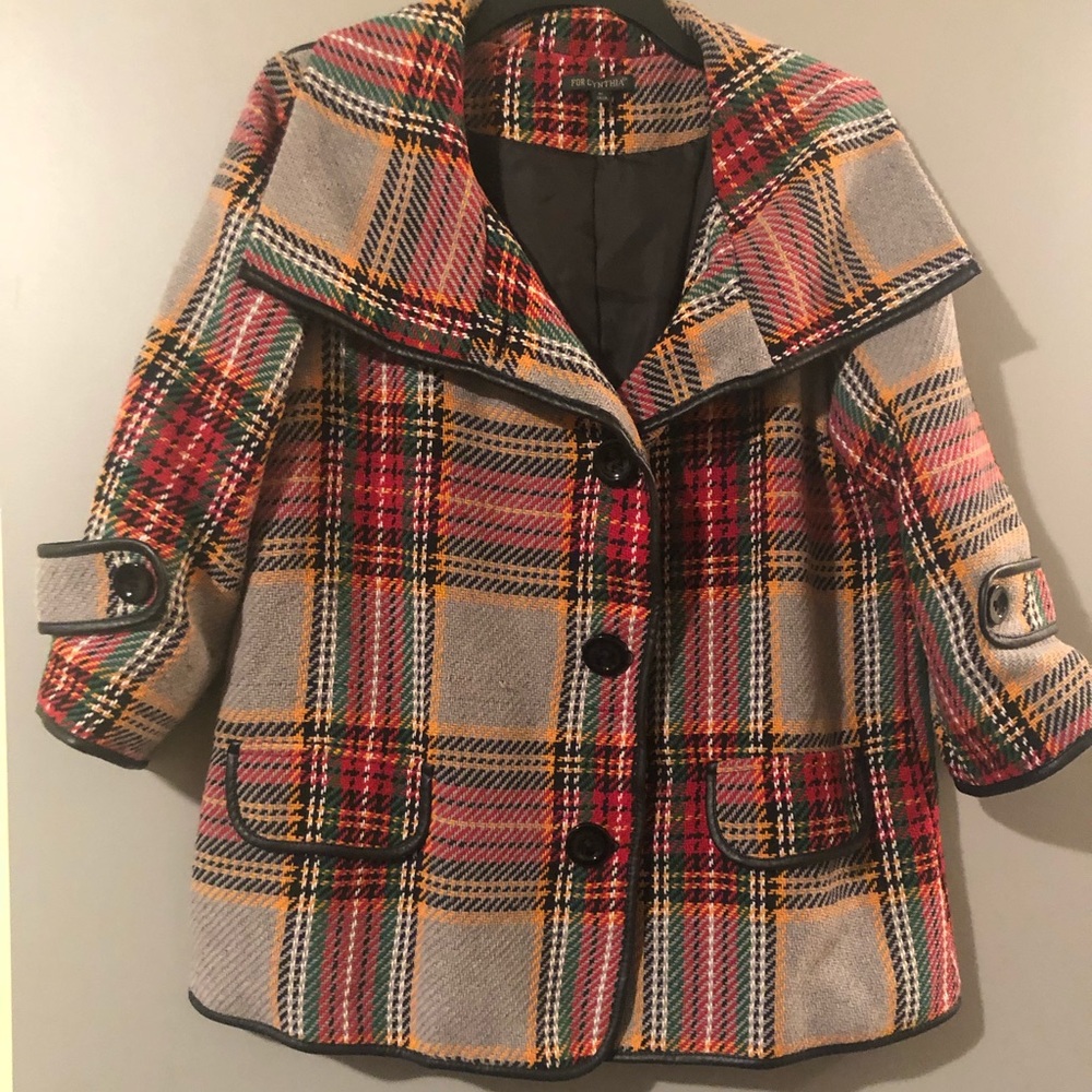 Plaid 3/4 Sleeve Jacket! Great for Fall! 🍁